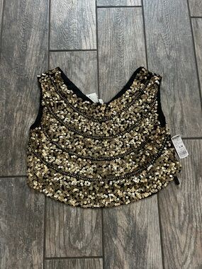 Gold Sequin Cropped top